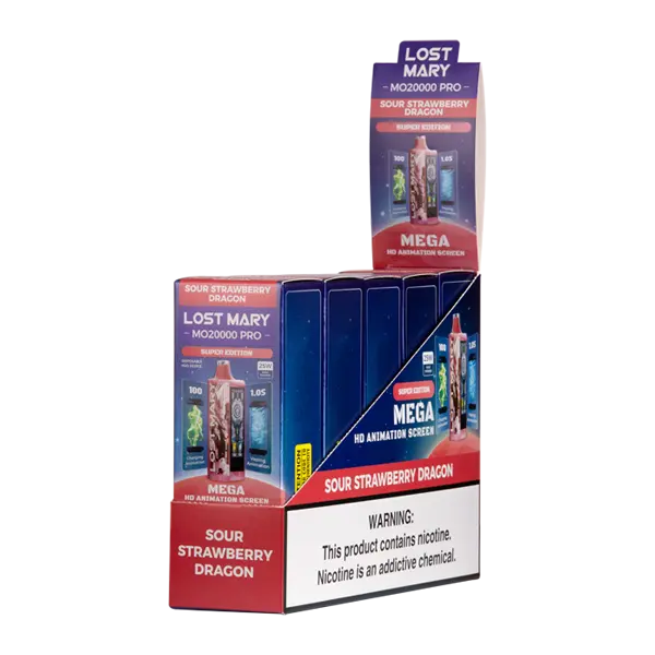 BUY 1 GET 1 FREE Sour Strawberry Dragon Lost Mary MO20000 PRO Super Edition | Vape Amazon India Lost Mary