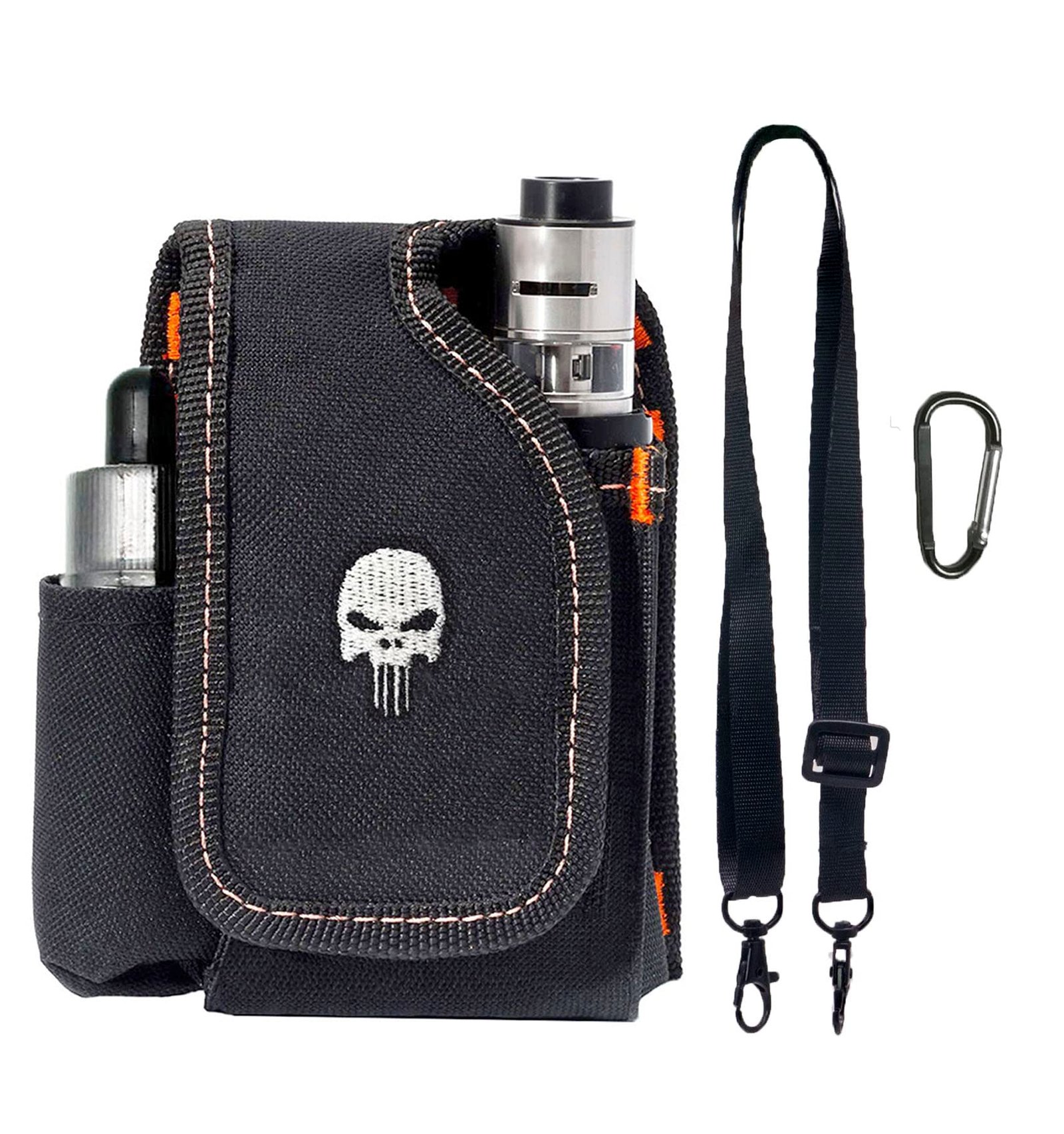Disrerk Nylon Vape Mod Carrying Bag, Vapor Case for Box Mod, Tank, E-Juice, Battery - Best Vape Portable Travel to Keep Your Vape Accessories Organized [CASE ONLY] (Skull) | Vape Premium