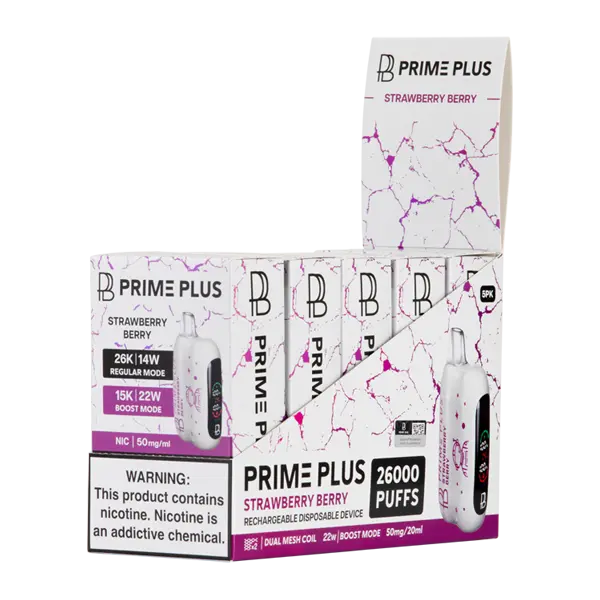 BUY 1 GET 1 FREE Strawberry Berry Prime Plus 26000 | Vape Amazon India Prime Bar