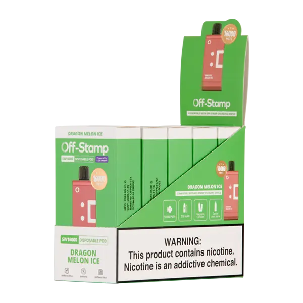 BUY 1 GET 1 FREE Dragon Melon Ice OFF STAMP SW16000 Disposable | Vape Amazon India Off Stamp