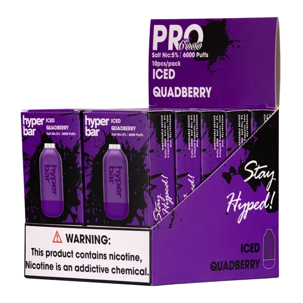BUY 1 GET 1 FREE Iced Quadberry Hyper Bar Pro 6000 | Vape Amazon India Hyper Bar
