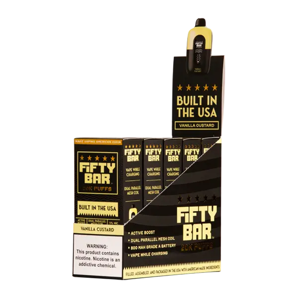 BUY 1 GET 1 FREE Vanilla Custard Fifty Bar 20K | Vape Amazon India Beard Vape Co